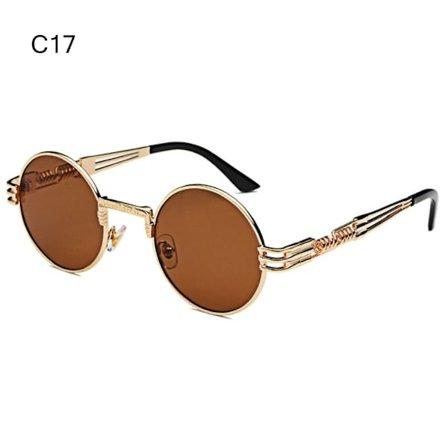 Runda Steampunk Solglasögon Metallram Solglasögon C17 C17