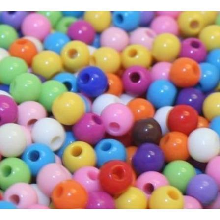 1000 blandede akrylperler 6 mm Runde - Perfet