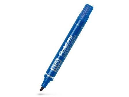 PENTEL Märkpenna perm. N50 rund blå - Lyreco - Kontorsmaterial - Pennor - Märkpennor - Rund spets