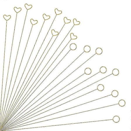 20 stk. Gull Blomst Kort Holder Pinner, 12 Tommers Metalltråd Blomsterpinner, Gull Blomst Pinne Kort Holder