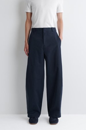 COS Homme Pantalon À Plis Large En Coton in Bleu