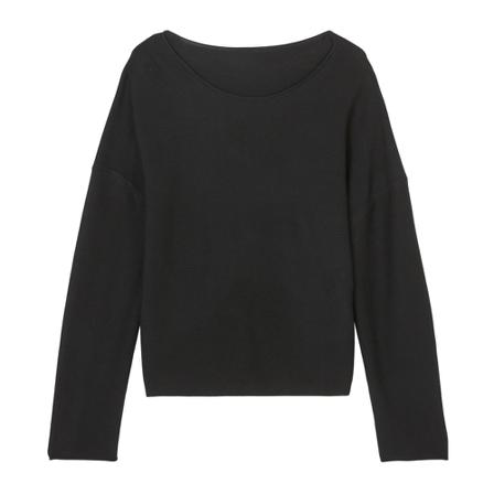 Marc O'Polo Round neck fine knit jumper Sort, Dame Striktrøjer