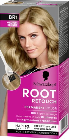 Schwarzkopf Root Retouch Permanent Colour BR1 Medium Blond, Hår, Hårfarve, Retouch Farvespray
