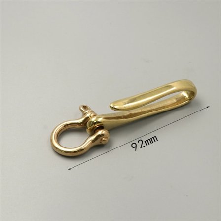 Ren messing nøkkelring, U-formet krok hestesko spenne