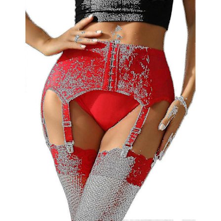 Dame Hofteholder Plus Size Blonde Hofteholder og 6 Metalclips Justerbar Undertøj Hofteholder Strømpeholdere U-Perfet