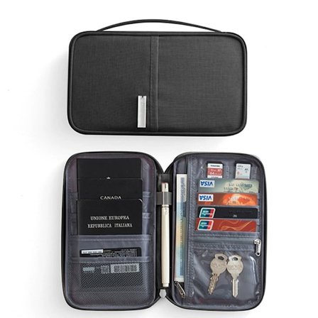 Sort Rejse Pung til Familien Vandtæt Pas Holder