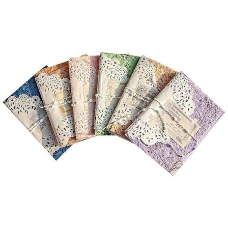 96 ark texturerat scrapbook-papper och blandat set med meshtyg