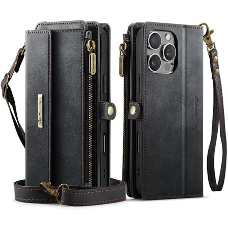 (For iPhone 17 Air) PU-lær lommebok telefondeksel med støtte og 9 kortspor, støtter trådløs lading og RFID-blokkering