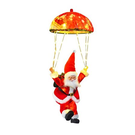 Julemand Julemand Faldskærm Lys LED Ornamenter Juletræsdekoration Lyskæde Egnet til Hjem Trapper Indendørs og Udendørs Gaver