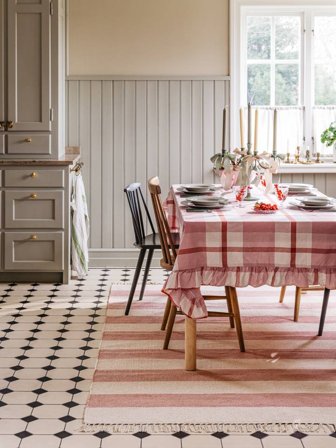 Cotton Stripe 100X160 Small Pink Striped Cotton Rug