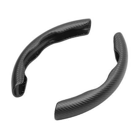 Bilrattgrepp Kolfibermönster Halkskydd Segmenterad Ratt Skyddskåpa för Comaro Tahoe Silverado Svart PK