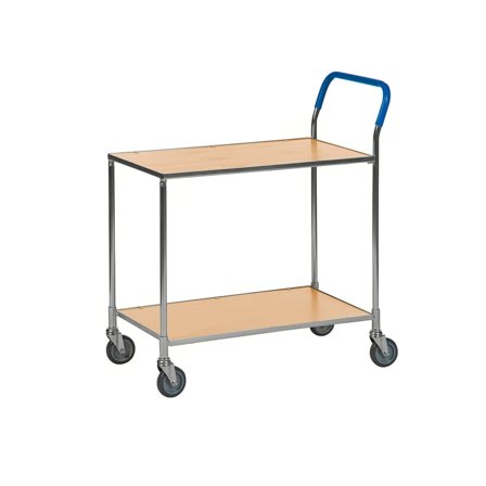 Bordvogn elforsinket med bjørk bordskive, med brems