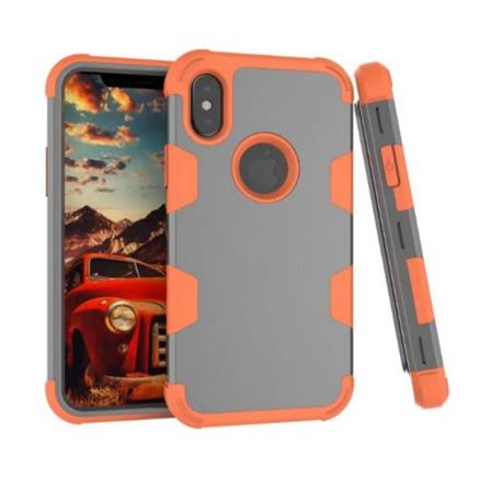 Tyylikäs suojakuori "Rugged Robot" iPhone X/XS:lle Grå/Orange Grå/Orange