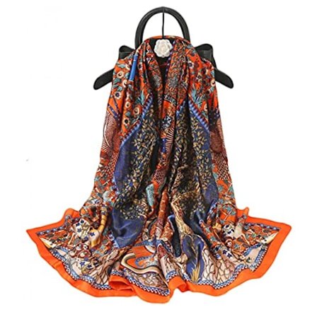 Halsdukar för kvinnor Lätta Fashion Halsdukar Tryck Blommönster Scarf Shawl Wraps, C02