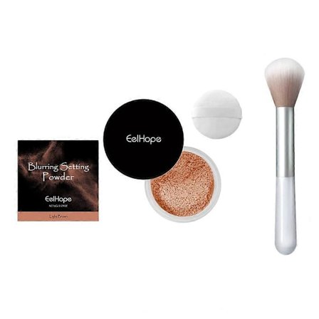 Sättande Puder, Tunt och Naturligt Concealer, Torrt och Vått Dubbelanvändning Pressat Puder för Perfekt Makeup