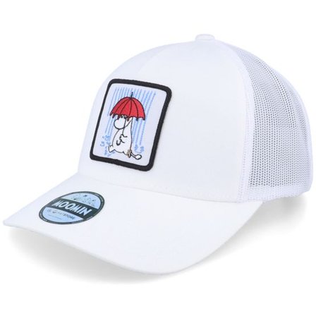 Moomin - Vit trucker Keps - Snorkmaiden Umbrella White Trucker @ Hatstore