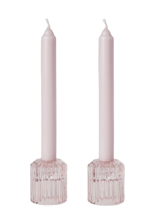 MANO ATELIER Gåvoset låg ljusstake och ljus, 2-pack Ljus & ljusstakar Rosa ONESIZE