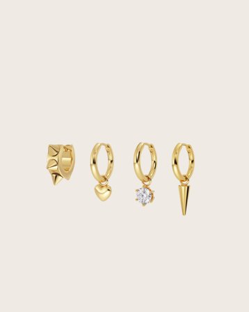 Edblad Peak Hoops One Heart Gold Złoty Biżuteria Dziewczyna - Kids Brand Store