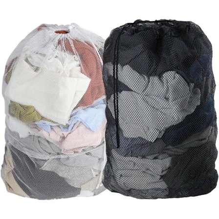 Allecto Plus, pyykkiverkkopussit 60 x 90 cm, 2 kpl:n setti, järjestäjä pesukoneeseen, suuret verkkopyykkipussit kiristysnyörillä, matkustamiseen, 