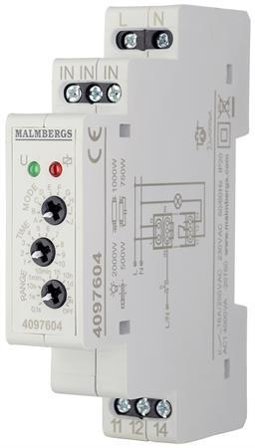 Malmbergs Multifunksjonsrelé 230V 1 tidsområde
