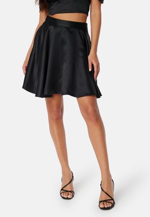 Bubbleroom Occasion Ortiza Satin Skirt Black Klær
