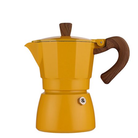 Kahvinkeitin, 150 ml italialainen liesitaso Moka-pannu cappuccinoa tai lattea varten (keltainen)
