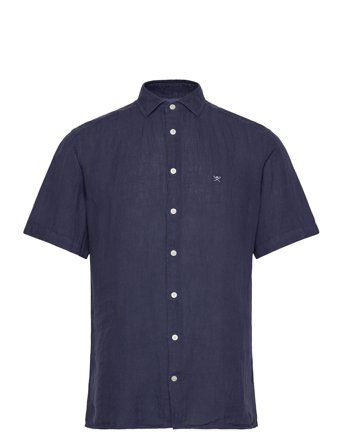 Hackett London Gmd Linen Ss - Navy - S