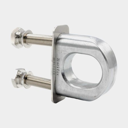 Bügelschraube / Stävögla mit Abdeckplatte, Klasse 3, rostfreier säurebeständiger Stahl (A4 / AISI 316, Marineklasse), M12 x 60 mm, 120 mm - Boot