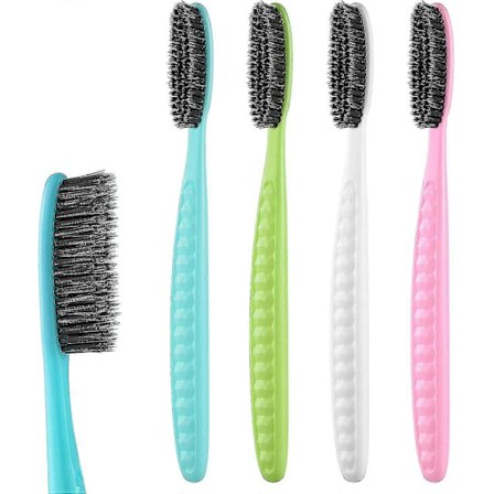 Voksen tannbørste med myk kullbust og ekstra langt børstehode