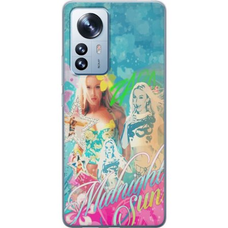 Yhteensopiva Puhelinkuori Xiaomi 12 Pro Seikkailumaailma Steve, Creeper ja eläimillä värikkäässä palikkagrafiikassa