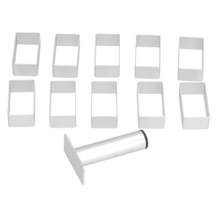 Stort rektangulært kageform sæt i rustfrit stål til bagning af månekager, cookies, tærte og fondant