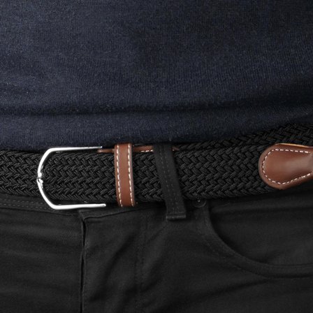 Black Elastic Belt for Men - Elastic Belts