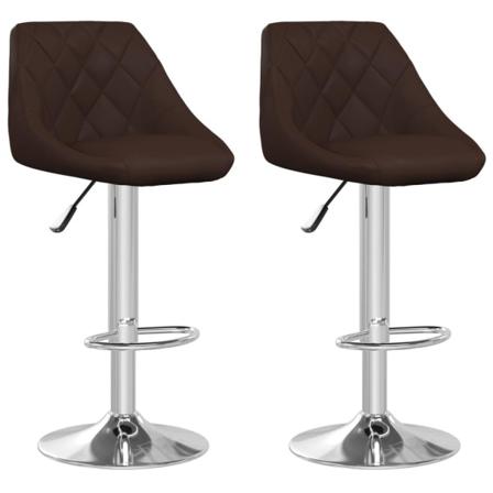 Vidaxl Barstolar 2 St Brun Konstläder Brun