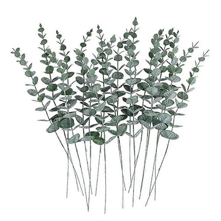 60 stk. Eukalyptus Stængler Dekor Kunstige Eukalyptusblade Falske Grene Til Bryllups Blomsterarrangement
