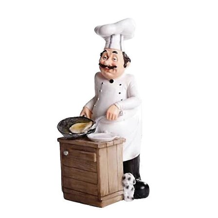 Cooks Characters Figurer Herkullinen veistos Hartsi Figuuri Patsas Kodin koriste Pöydälle Hyllylle Kotileipomo Hotelli - Ruoanlaitto (valkoinen) 