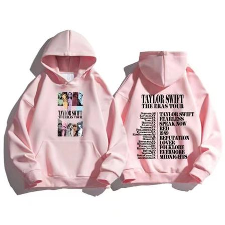 Menn Kvinner Taylor The Eras Tour Høst/Vinter Taylor SwiftFashion Hoodie Fan Hoodie pink S
