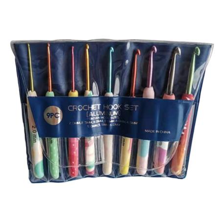 Stickverktyg tröja nål mjukt keramikhandtag färgvirkat mjukt handtag virkat set om 9 Betterlifefg