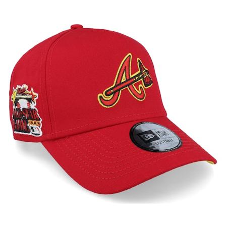 New Era - MLB Rød adjustable Caps - Hatstore Exclusive x Atlanta Braves Patch 9FORTY A-Frame Adjustable @ Hatstore