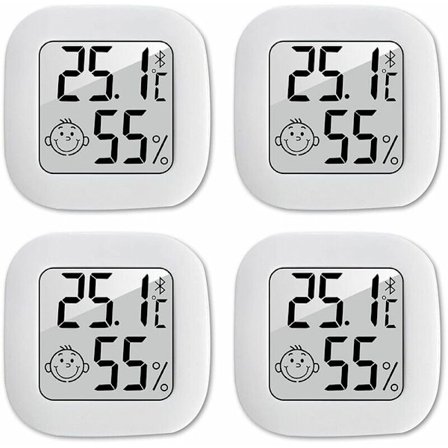 4-pak termometer hygrometer indendørs, højpræcisions fugtighedsmåler termometer indendørs, -10°C70°C til børneværelse stue kontor drivhus
