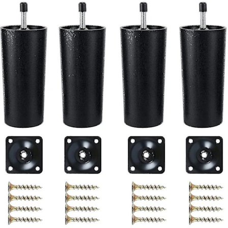 Soffben i plast, 4-pakning Erstatningsben for sofa Møbelben med monteringsplater—yux