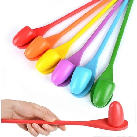 12 kpl Pääsiäismuna- ja Lusikkajuoksu Pelisetti Puulusikoilla, Kuusi Sekalaista Väriä Sisä- ja Ulkotiloihin Tasapainopeli Nurmikkoviestipeli Lapsille 