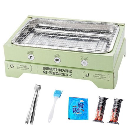 Werwing Portabel Hopfällbar Grillset - Kompakt Camping & Picknick Kolgrill med Bärväska, Utomhusmatlagning (80 stycken)