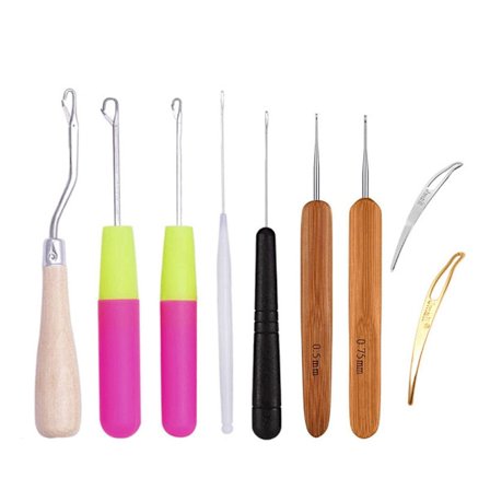 9 kappaletta salpa koukku neula työkalu dreadlocks punonta hiusten lukitus