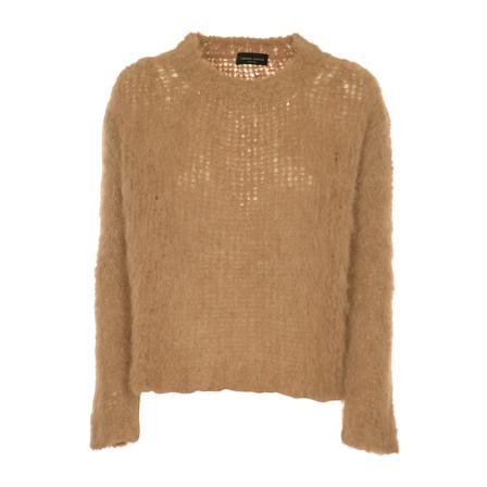 Roberto Collina, Round-neck Knitwear Bruin, Dames, Maat:XS
