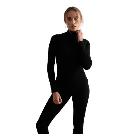 aim'n Ribbed Wool Half Zip Träningskläder Dam Svart S
