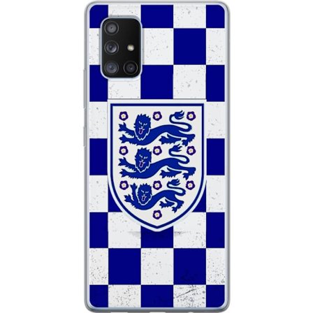 Kompatibelt Mobildeksel til Samsung Samsung Galaxy A71 5G Grafisk sjakkbrett-mønster i blått og hvitt med et klassisk heraldisk emblem, retroinspire