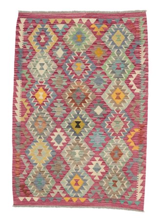 Hand Woven Kilim Afghan Old Style Rug 100X148 Dark Red/Brown