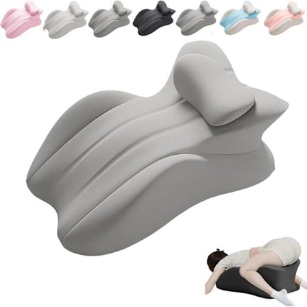 Suuri ergonominen tyyny vatsallaan nukkumiseen, superpehmeä tyyny irrotettavalla ja pestävällä päällisellä
