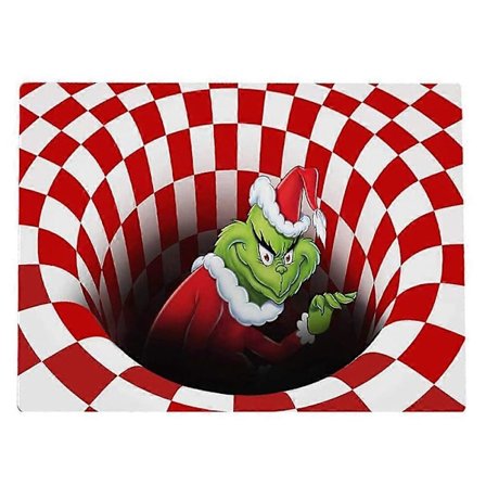 Grinch Juldörrmatta Matta Halksäker 3D Illusion Välkommen Dörrmatta Jul Heminredning Present (FMY)