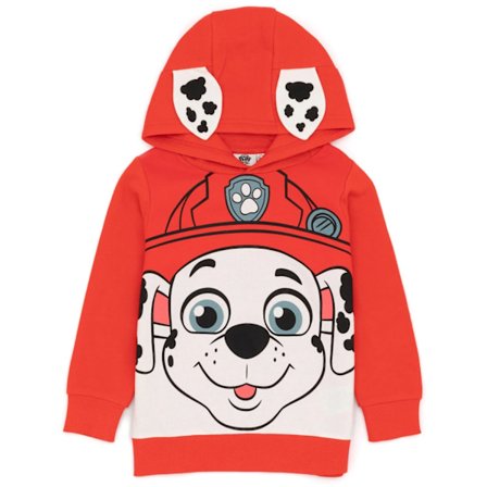 Paw Patrol Barn Hoodie med 3D-öron för barn/barn, Marshall, 3-4 år, röd